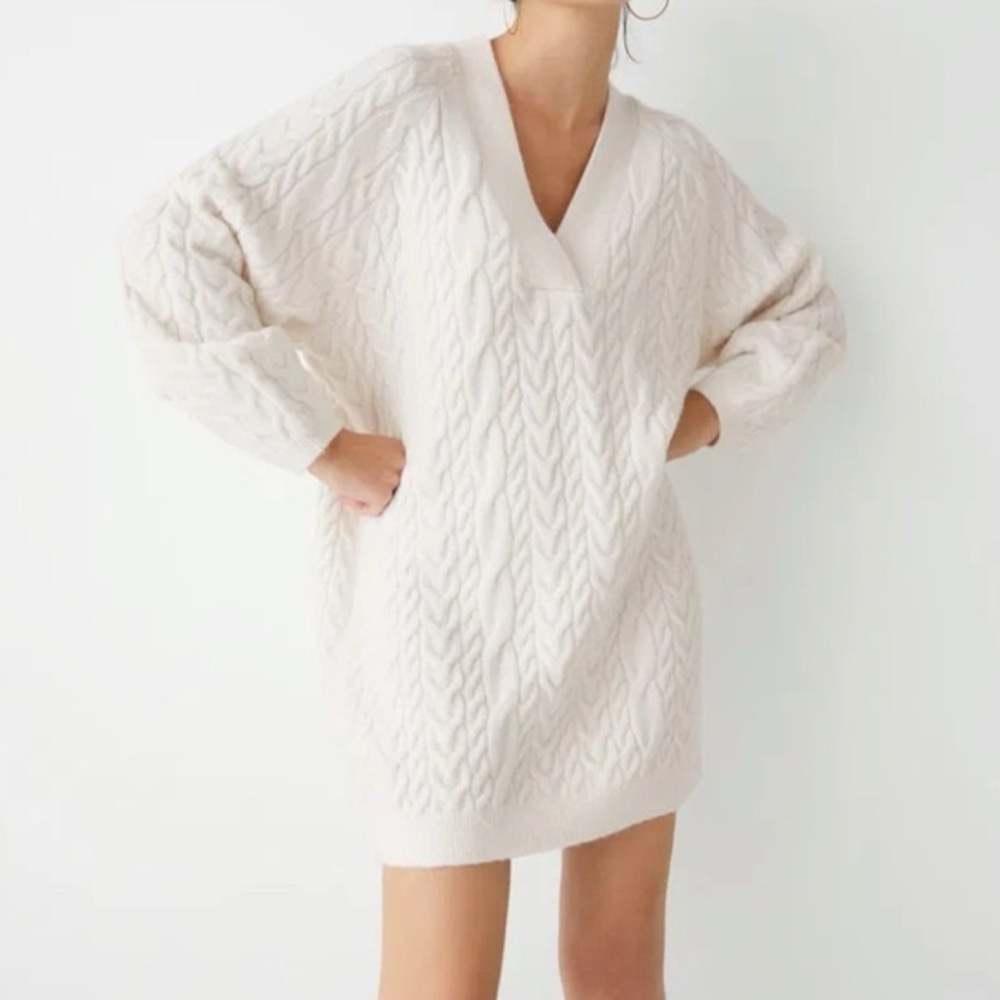 NWT & Other Stories Cable Knit sweater Dress Cream AS IS Small